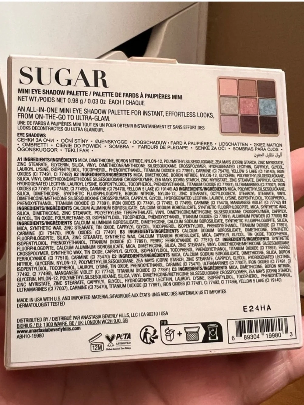 Anastasia Beverly Hills Sugar Eyeshadow Palette -Brand New Never Used.